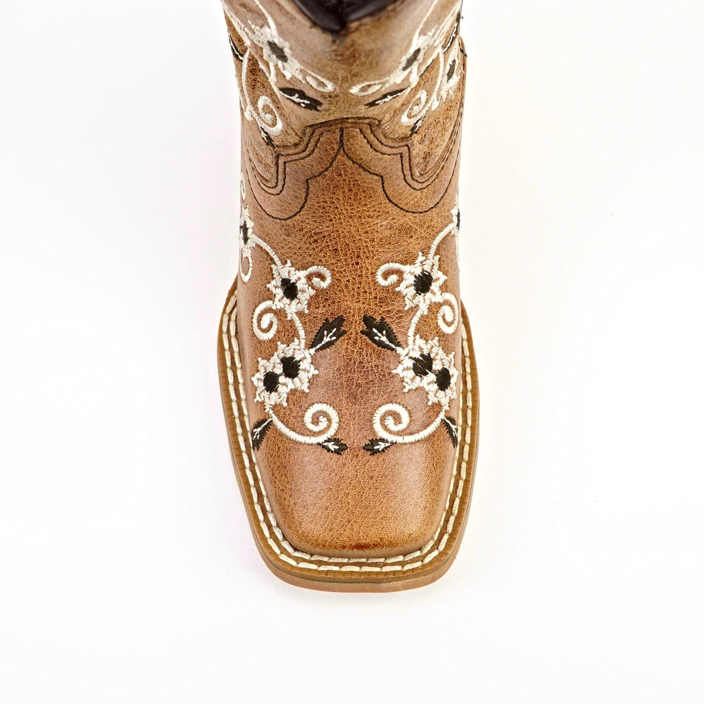 Texas Country Bota Nino Kids Cowboy Boots - Brown - Square Toe (TCK018)