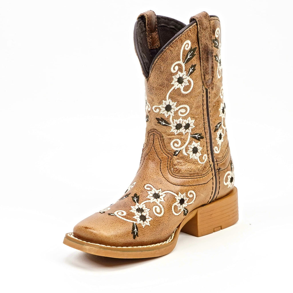 Texas Country Bota Nino Kids Cowboy Boots - Brown - Square Toe (TCK018)