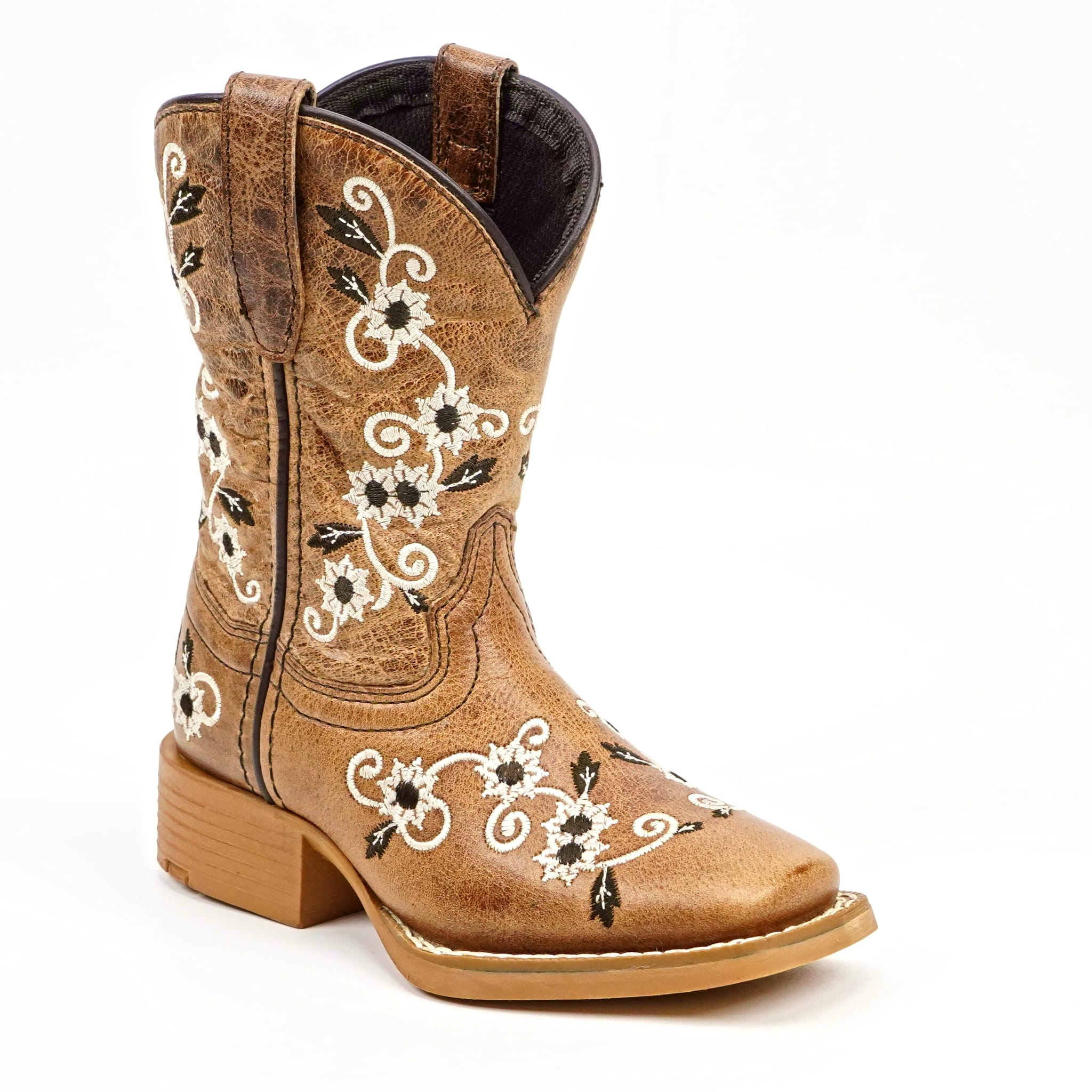 Texas Country Bota Nino Kids Cowboy Boots - Brown - Square Toe (TCK018)