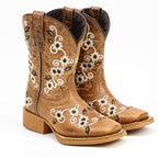 Texas Country Bota Nino Kids Cowboy Boots - Brown - Square Toe (TCK018)