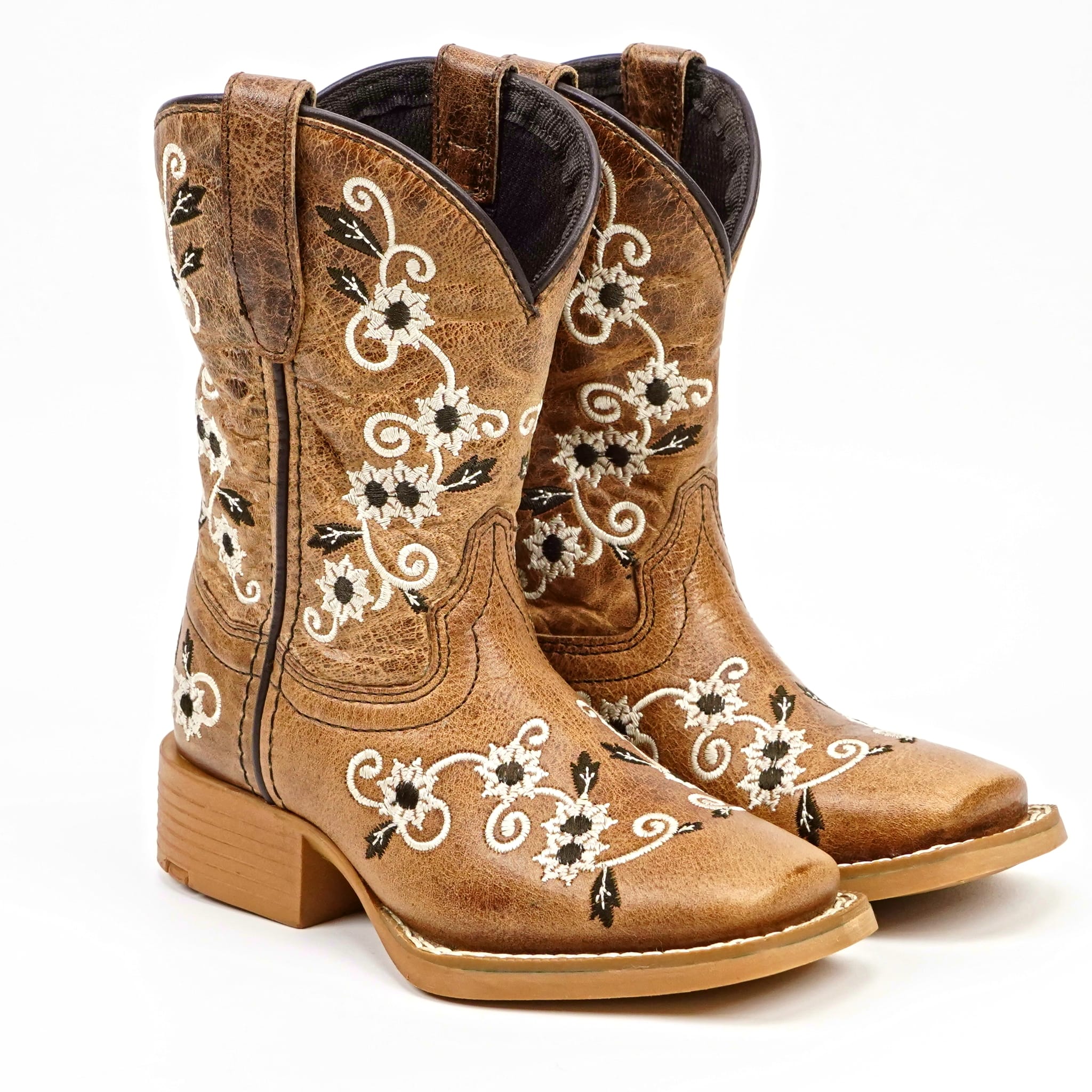Texas Country Bota Nino Kids Cowboy Boots - Brown - Square Toe (TCK018)
