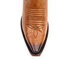 Texas Country Bota Res Dama Priscila - Cleyton Tobacco Cowgirl Boot - Tall Shaft - Snip Toe (E871)