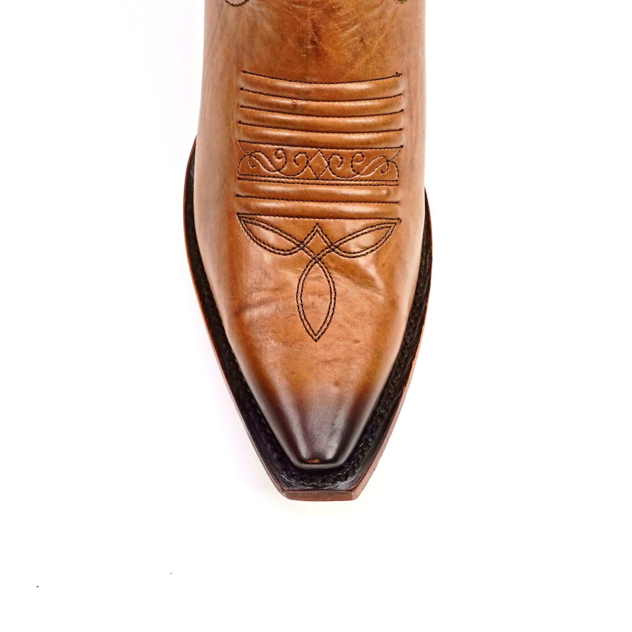 Texas Country Bota Res Dama Priscila - Cleyton Tobacco Cowgirl Boot - Tall Shaft - Snip Toe (E871)