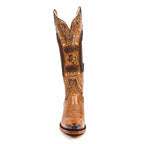Texas Country Bota Res Dama Priscila - Cleyton Tobacco Cowgirl Boot - Tall Shaft - Snip Toe (E871)