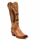 Texas Country Bota Res Dama Priscila - Cleyton Tobacco Cowgirl Boot - Tall Shaft - Snip Toe (E871)