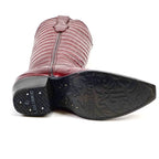 Texas Country Bota Res Dama Venus - Embossed Alligator Wine Cowgirl Boots - Tall Shaft - Snip Toe (E874)