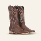 Texas Country Bota Res Hombre Lizard Cowboy Boots - Brown Embossed Leather - Square Toe (E949)