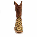 Texas Country Bota Res Hombre Pirarucu Orix Boots - Embossed Leather - Square Toe (E687)