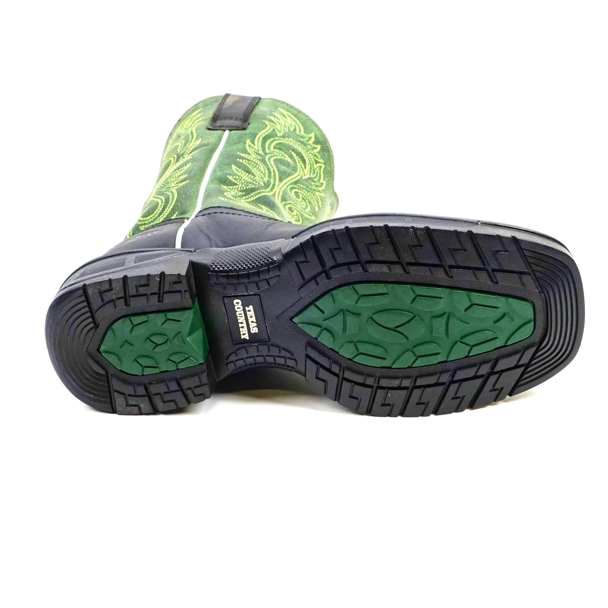 Texas Country Bota Trabajo TC Texas Country - Green & Black Work Boots - Soft Toe (TC008)