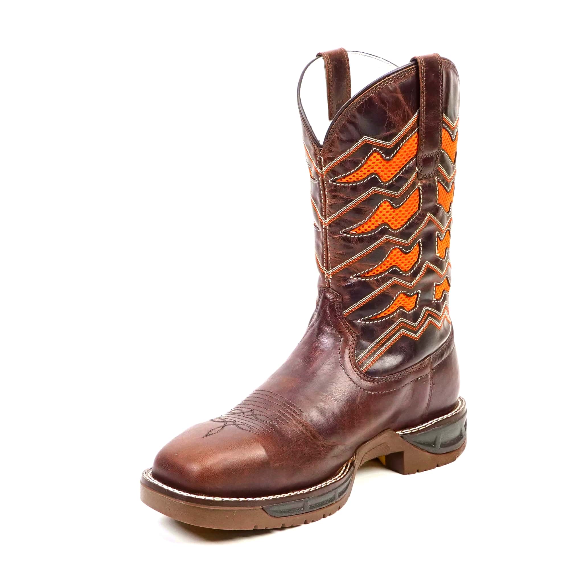 Texas Country Bota Trabajo TC Texas Country - Orange &amp; Brown Work Boots - Composite Toe (TC009)