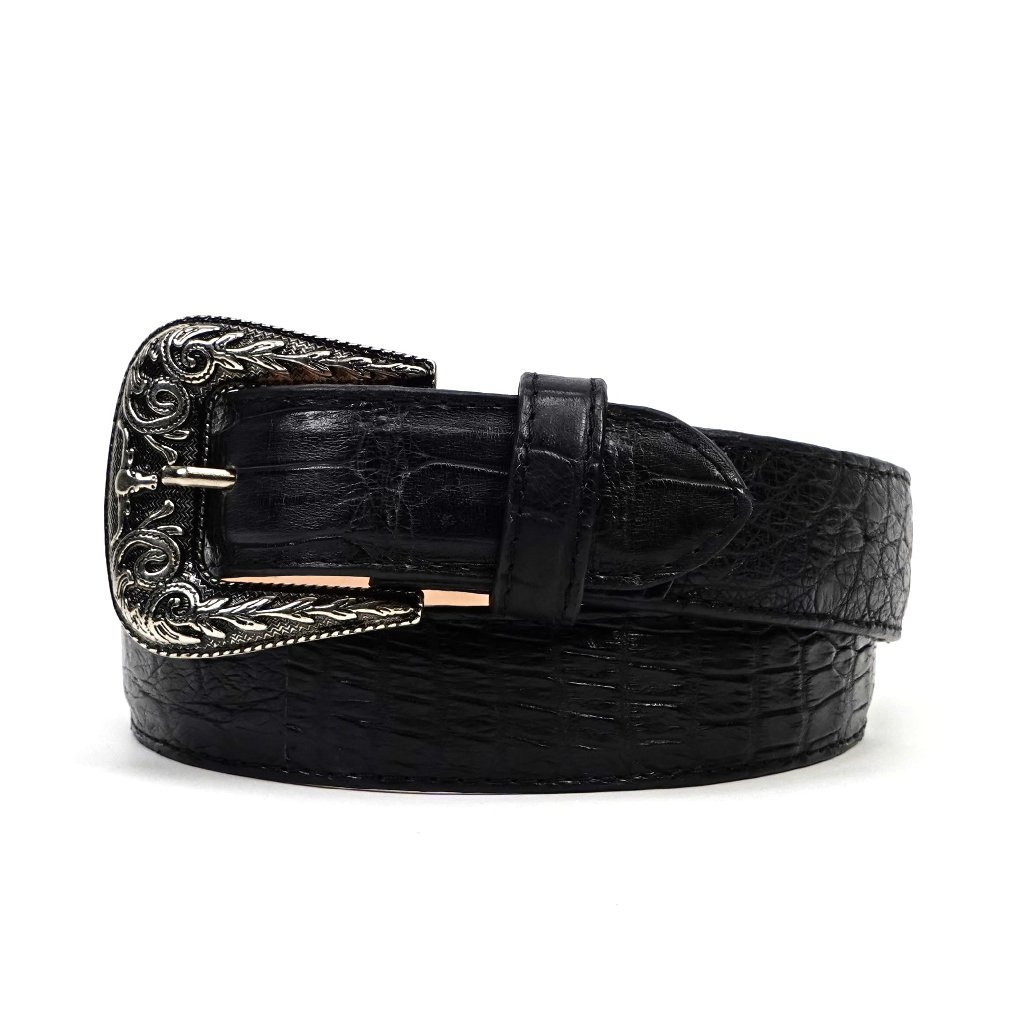Texas Country Cinto Exotico TC Exotic Full Quilt Alligator Belt - Black (C-028)
