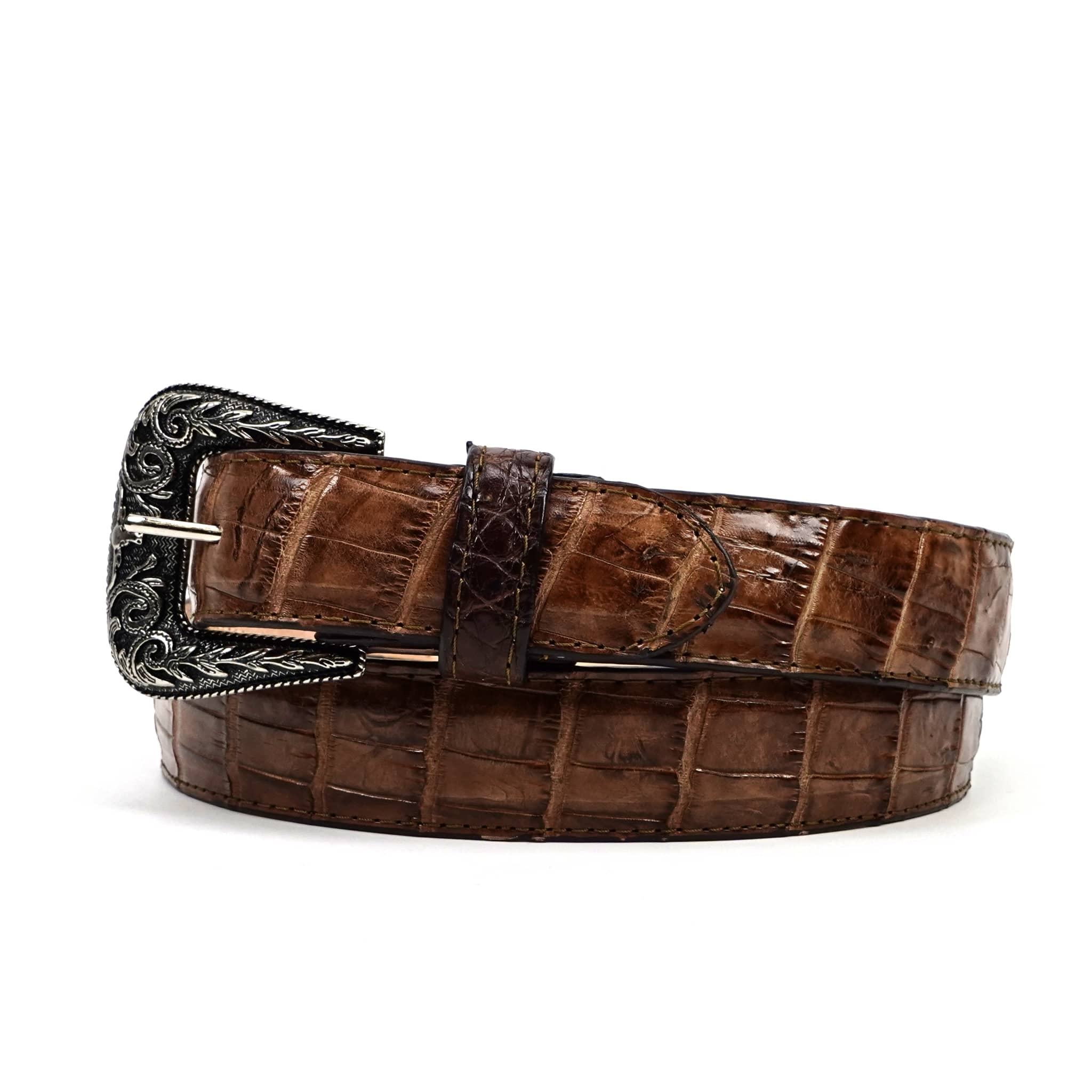 Texas Country Cinto Exotico TC Exotic Full Quilt Alligator Belt - Tobacco (C-028)