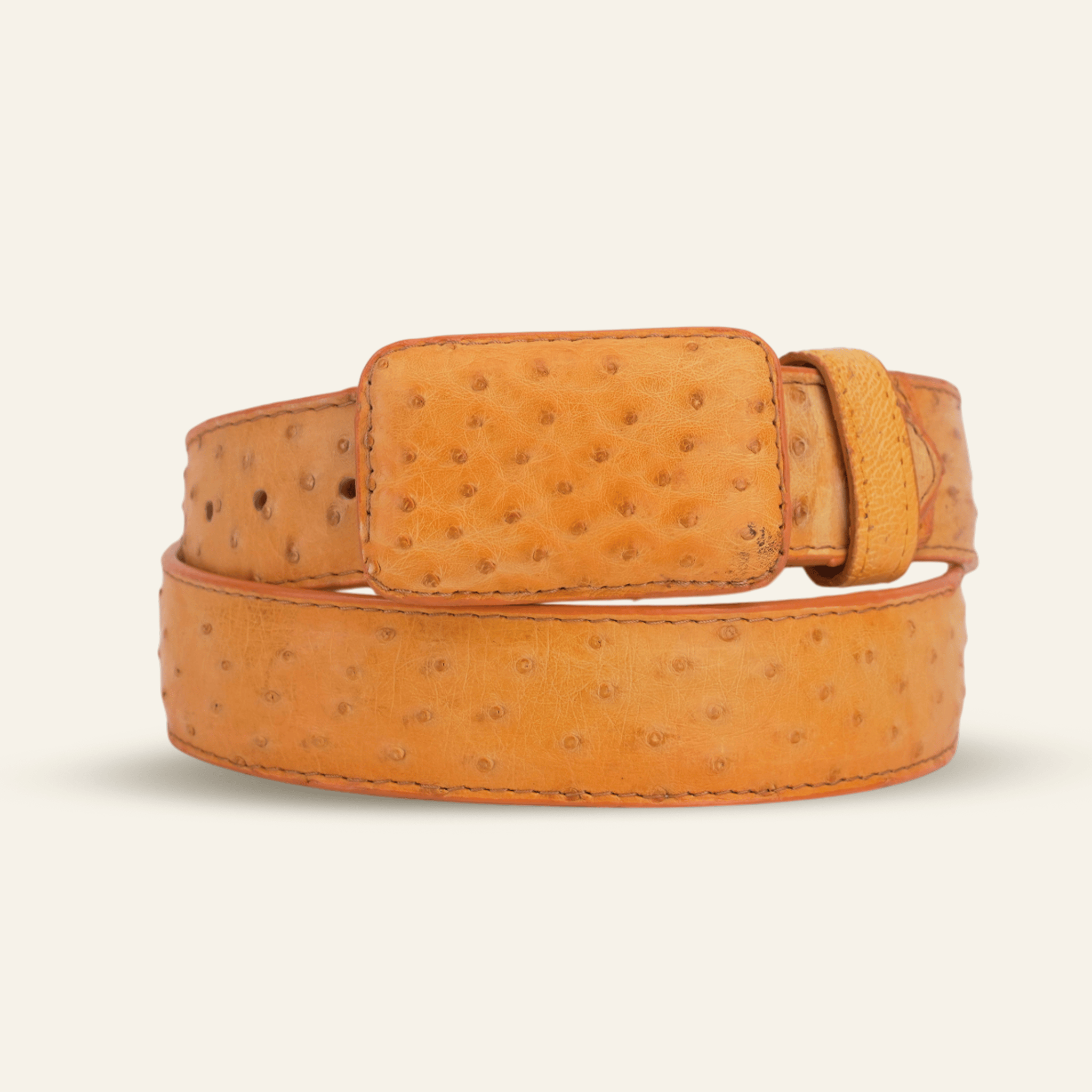 Texas Country Cinto Exotico TC Exotic Full Quilt Ostrich Belt - Buttercup (C-001)