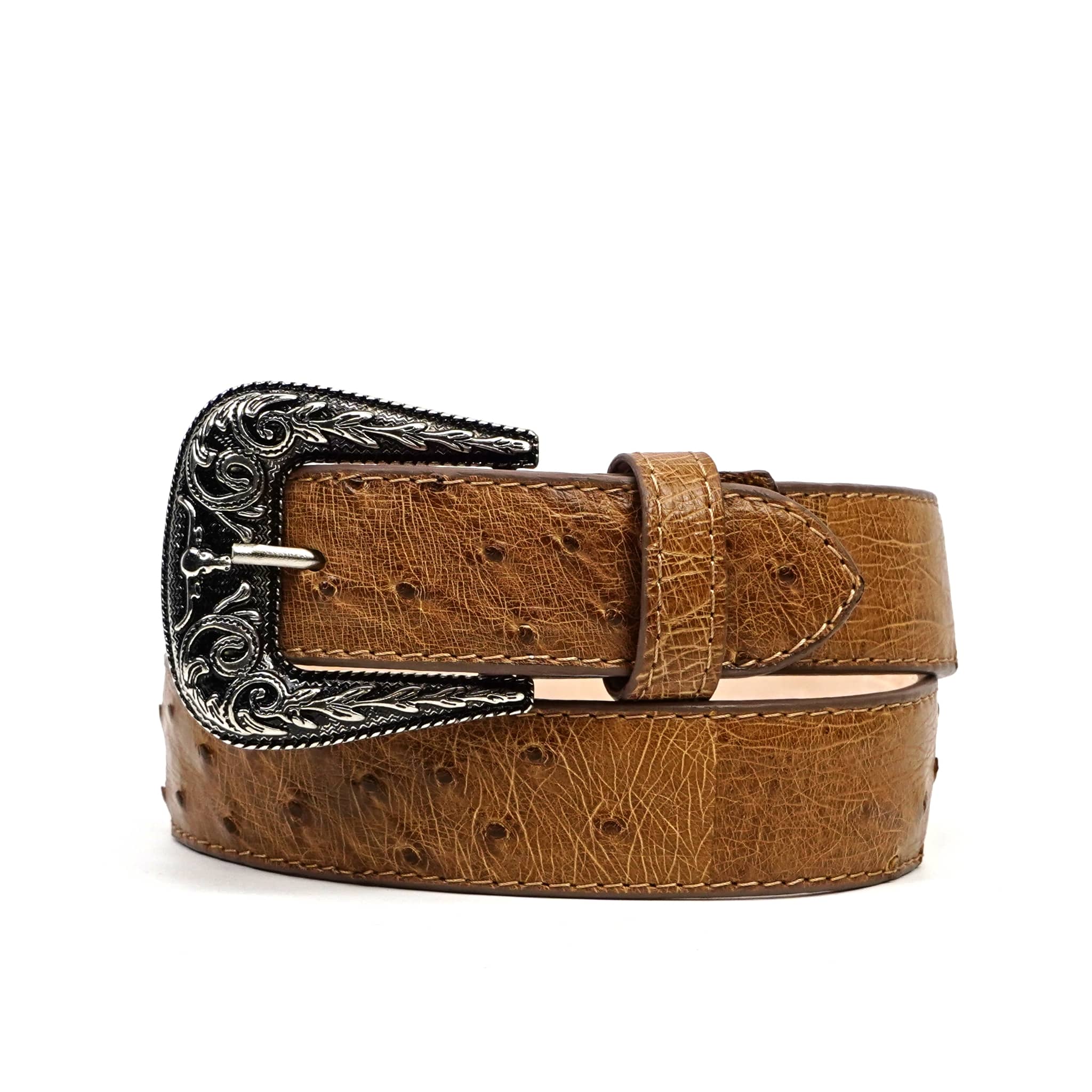Texas Country Cinto Exotico TC Exotic Full Quilt Ostrich Belt - Fawn (C-028)