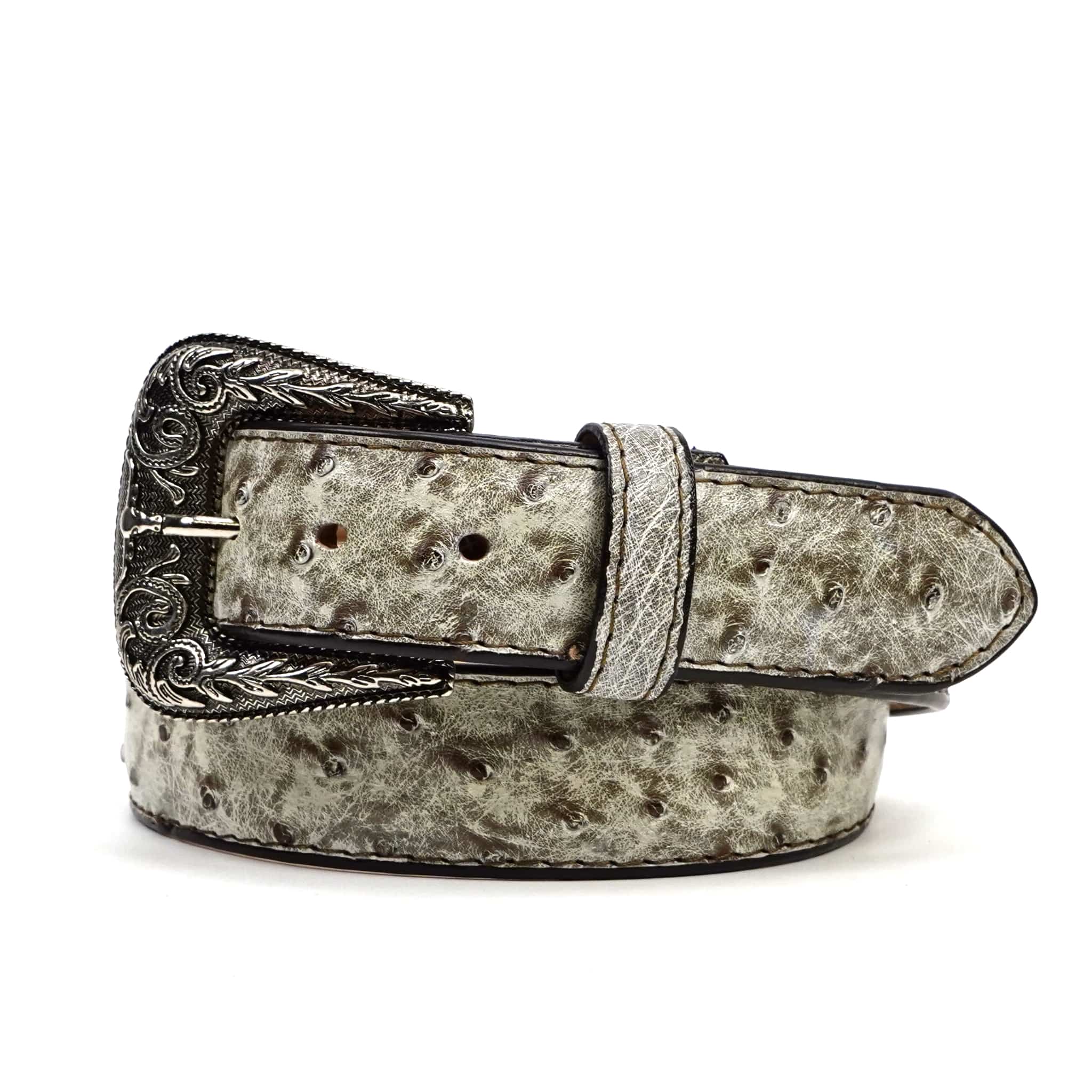 Texas Country Cinto Exotico TC Exotic Full Quilt Ostrich Belt - Powdered Brown (C-028)