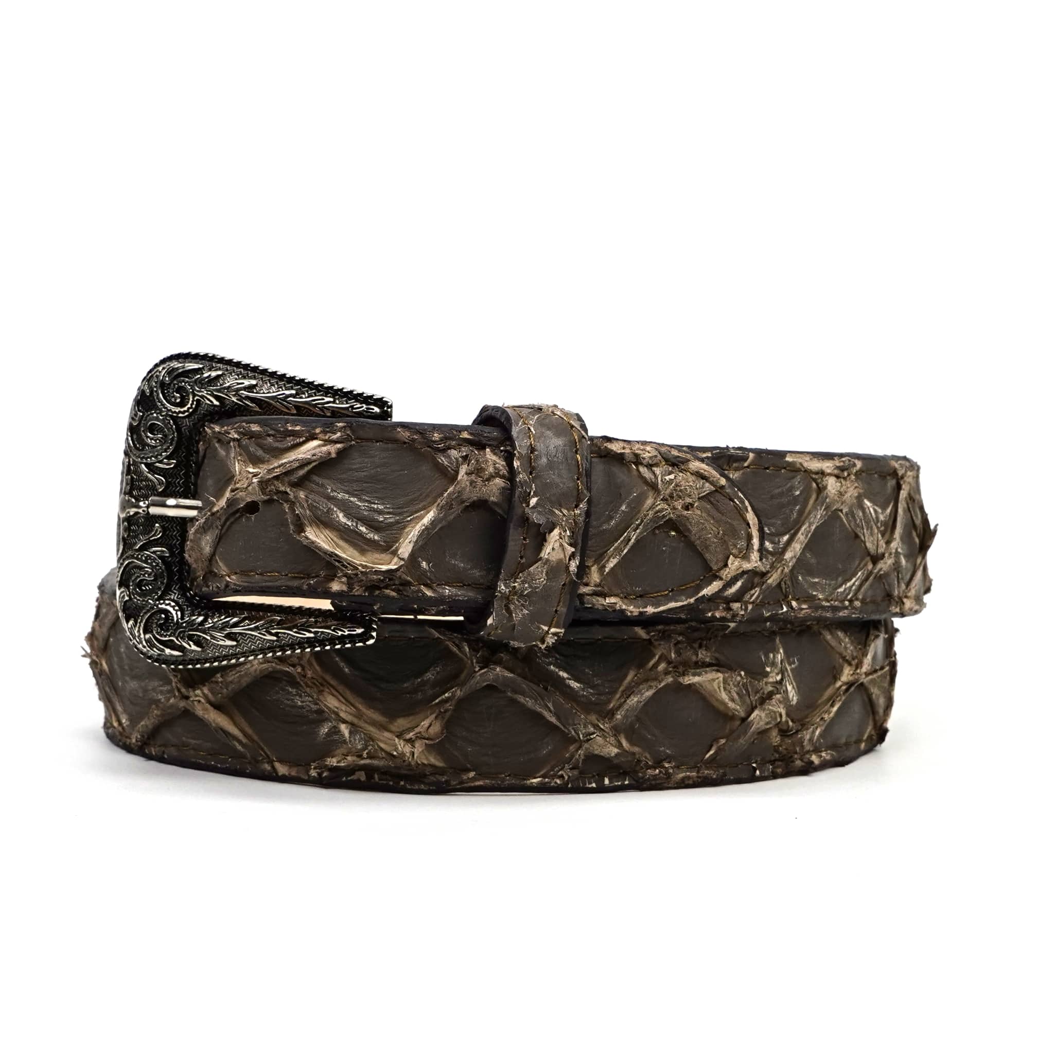 Texas Country Cinto Exotico TC Exotic Full Quilt Pirarucu Belt - Mink Taupe (C-028)