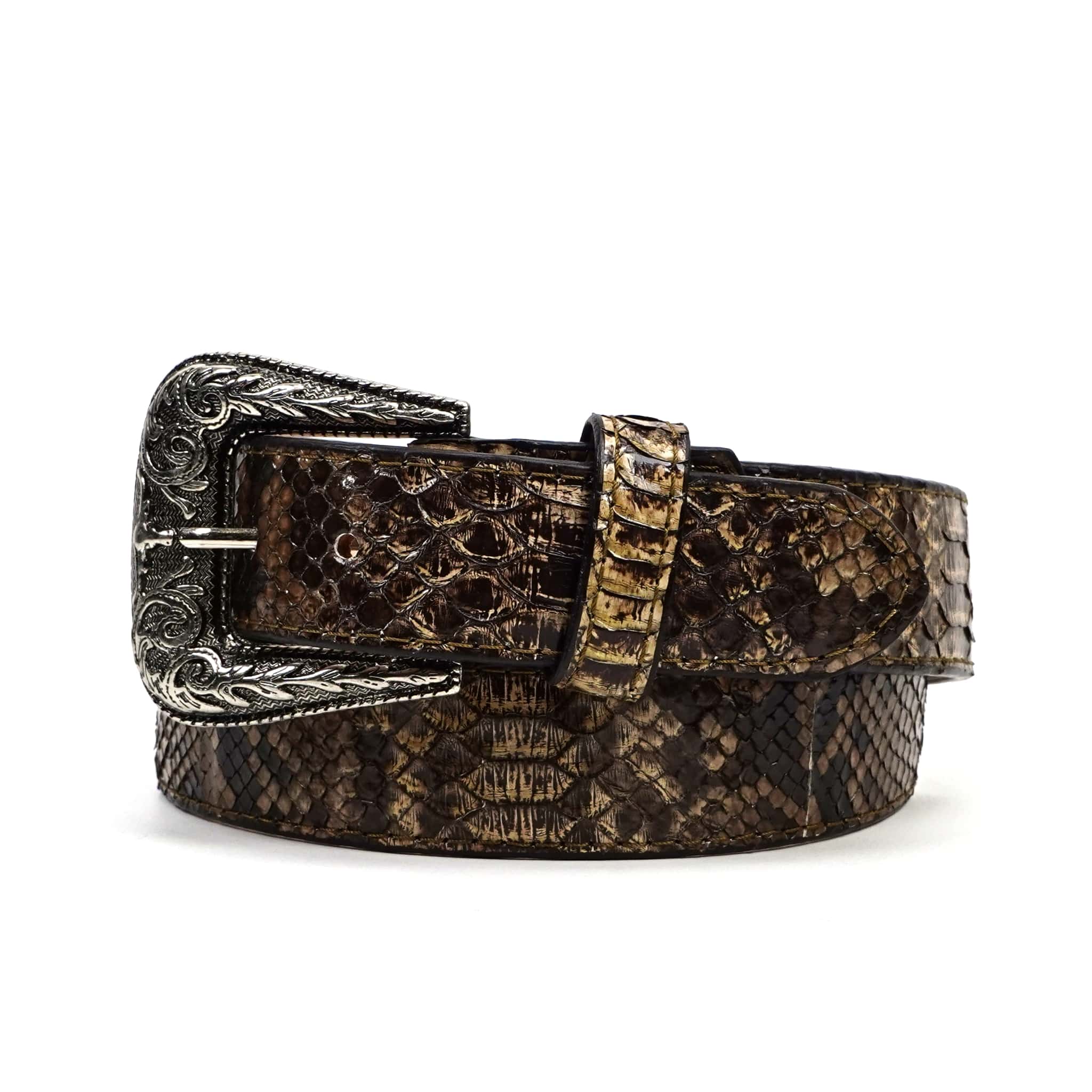 Texas Country Cinto Exotico TC Exotic Full Quilt Python Belt - Chameleon (C-028)