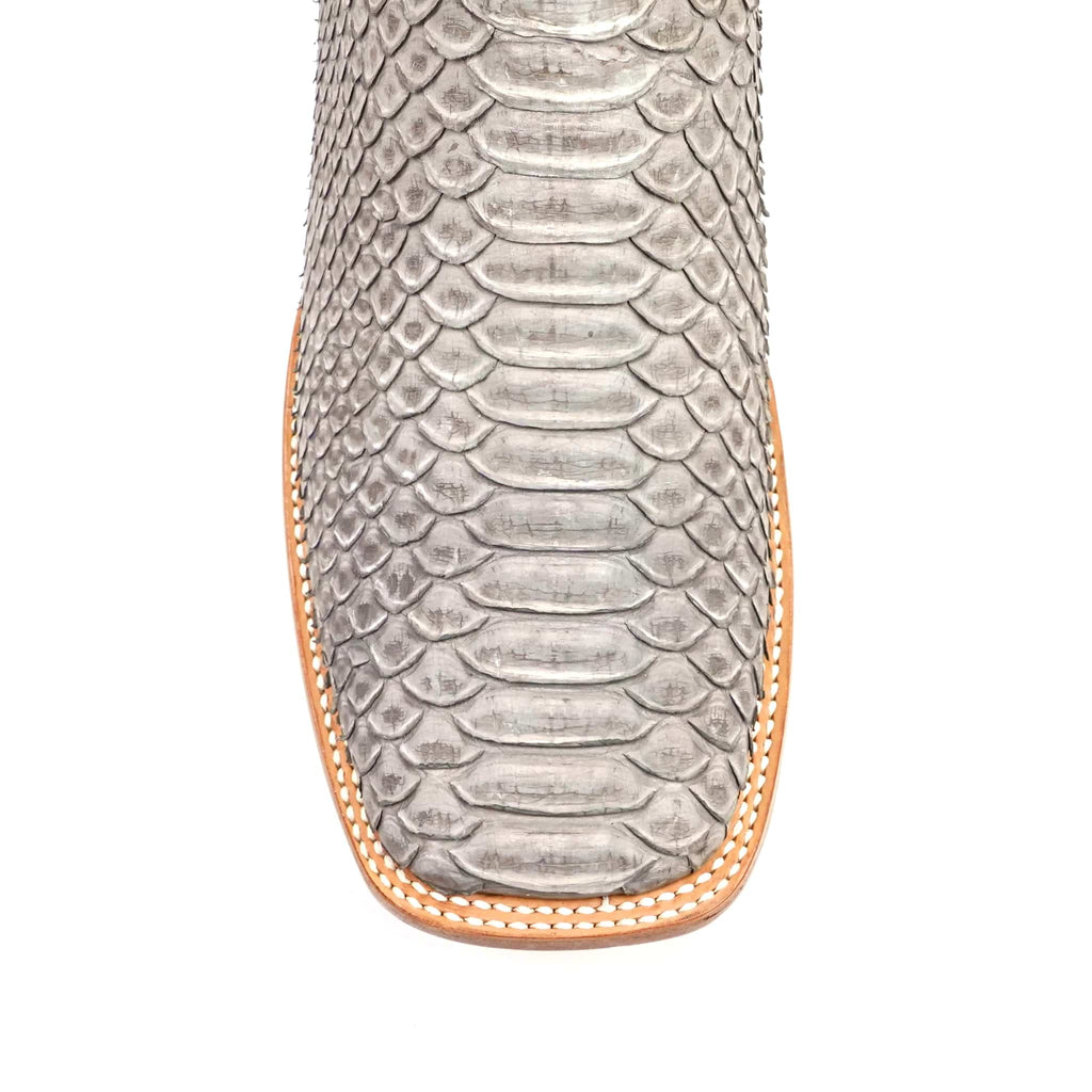Texas Country Mens Diamond Collection Braxton Python Boots - Matte Gray - Square Toe