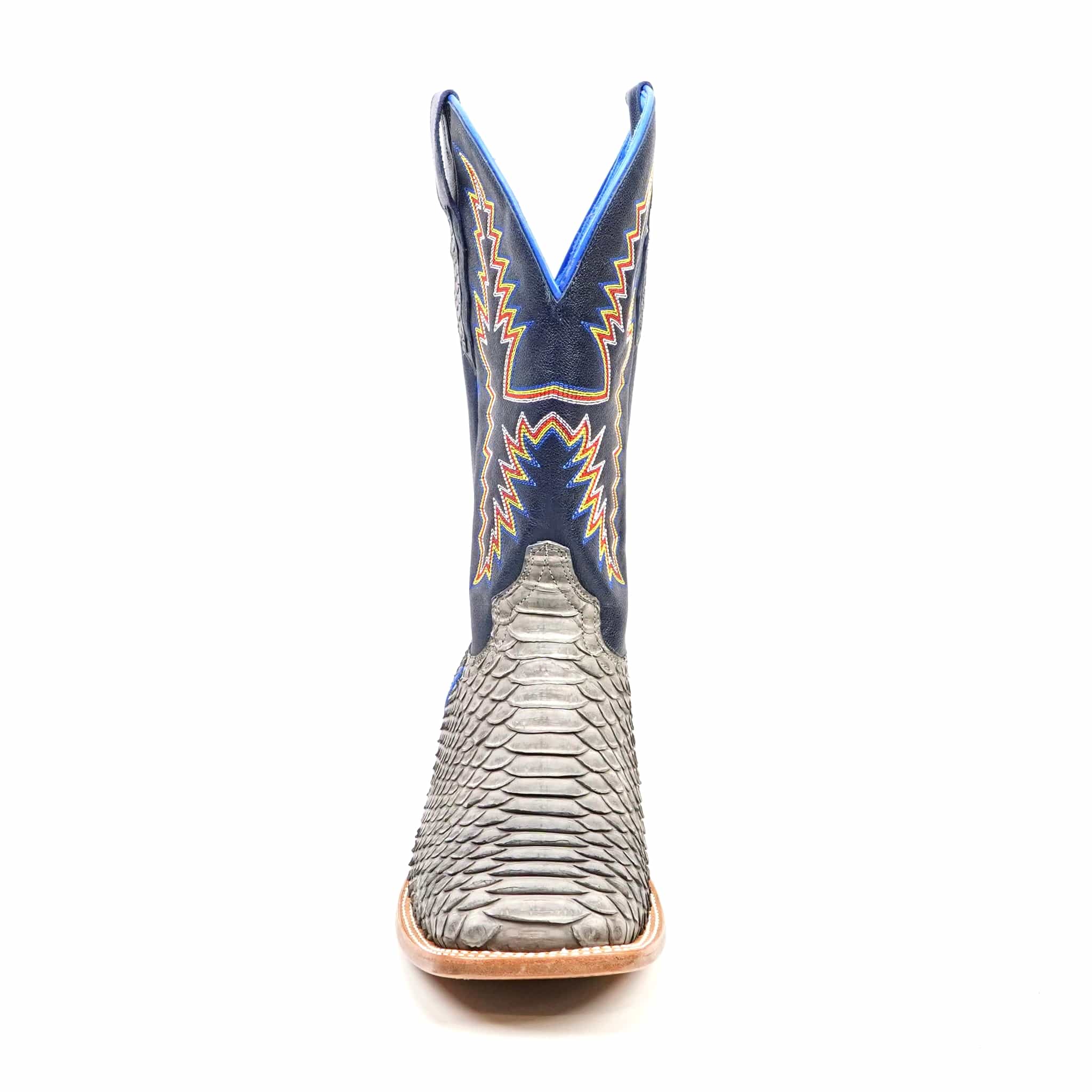 Texas Country Mens Diamond Collection Braxton Python Boots - Matte Gray - Square Toe