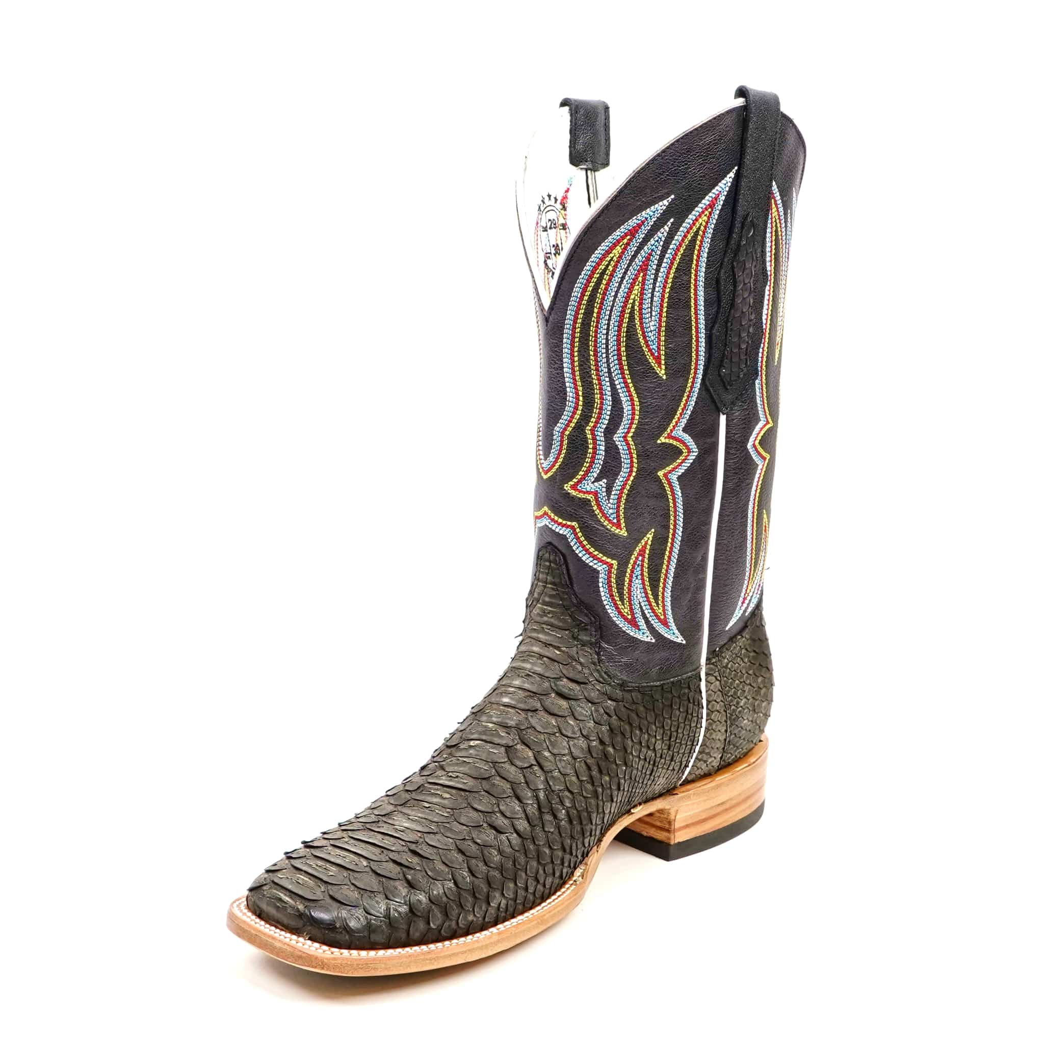 Texas Country Mens Diamond Collection Braxton Python Boots - Oxford Gray - Square Toe