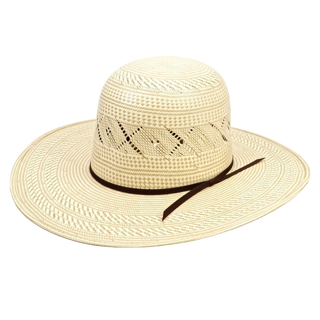 Texas Country Sombreros TC TC Hats - 100X Straw Open Crown Hat - Two-Tone X-Flower