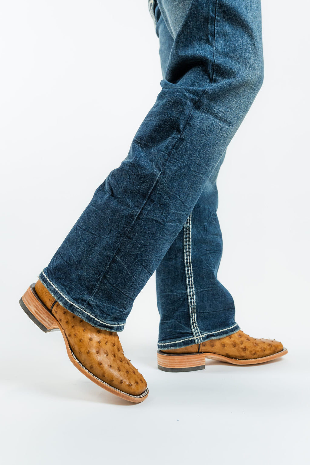 Western Blue Pantalones Men's Straight Leg Denim Jeans (WJ2379)