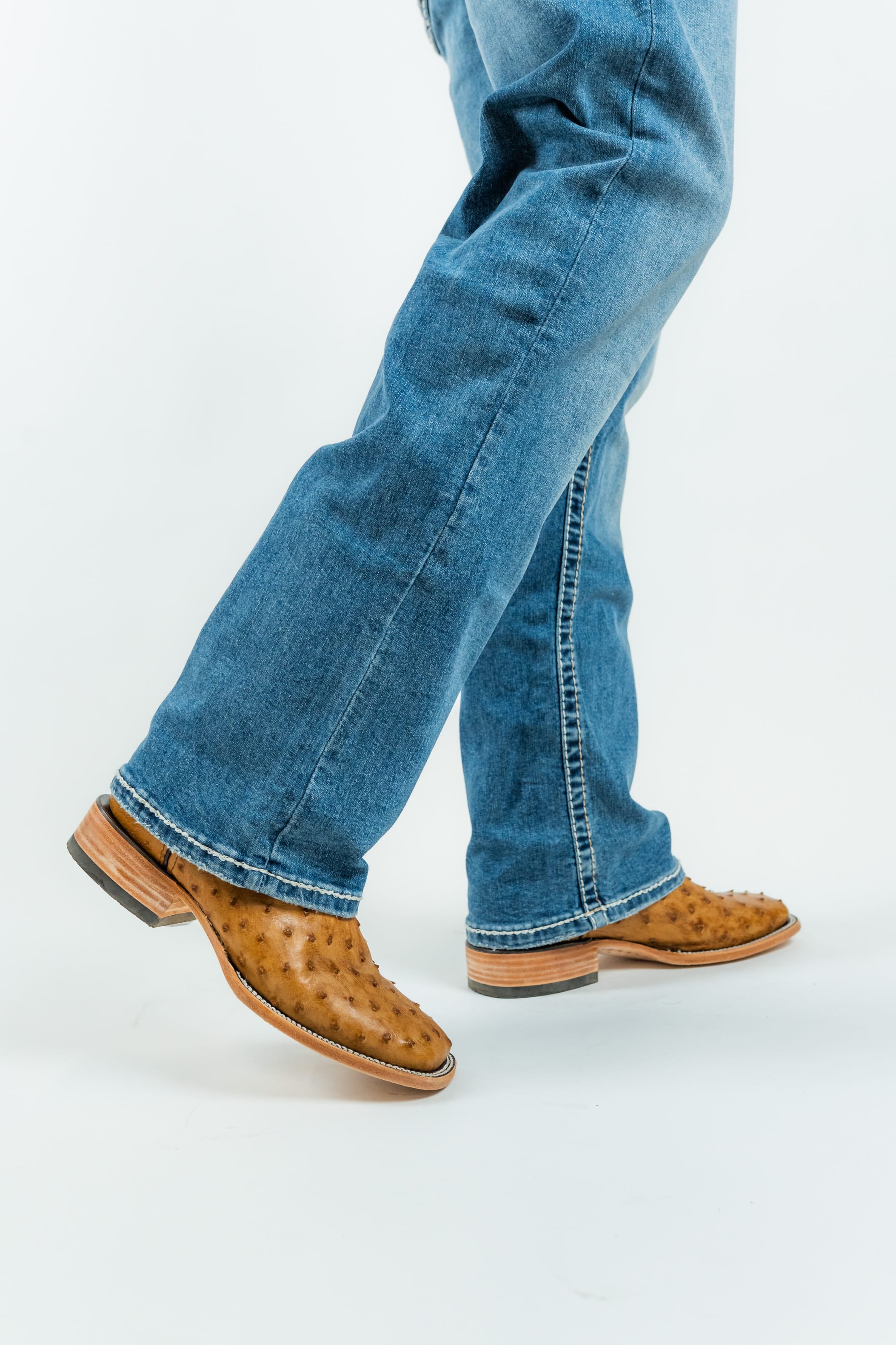 Western Blue Pantalones Men's Straight Leg Denim Jeans (WJ2382)