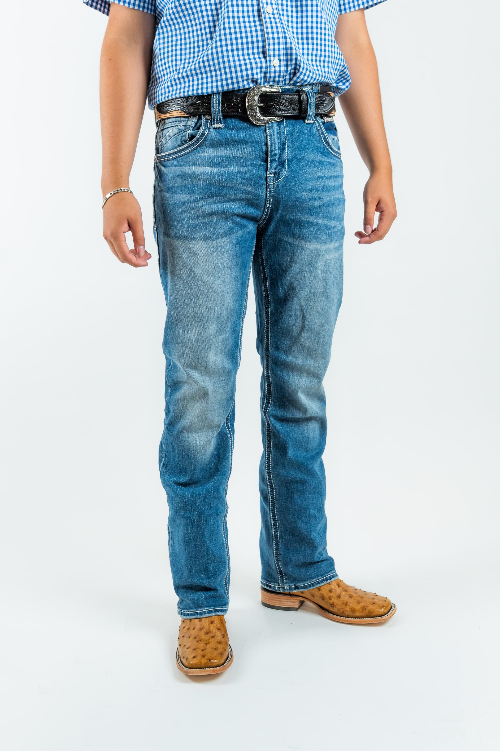 Western Blue Pantalones Western Blue - Men's Classic Modern Boot Cut Jeans (W478)