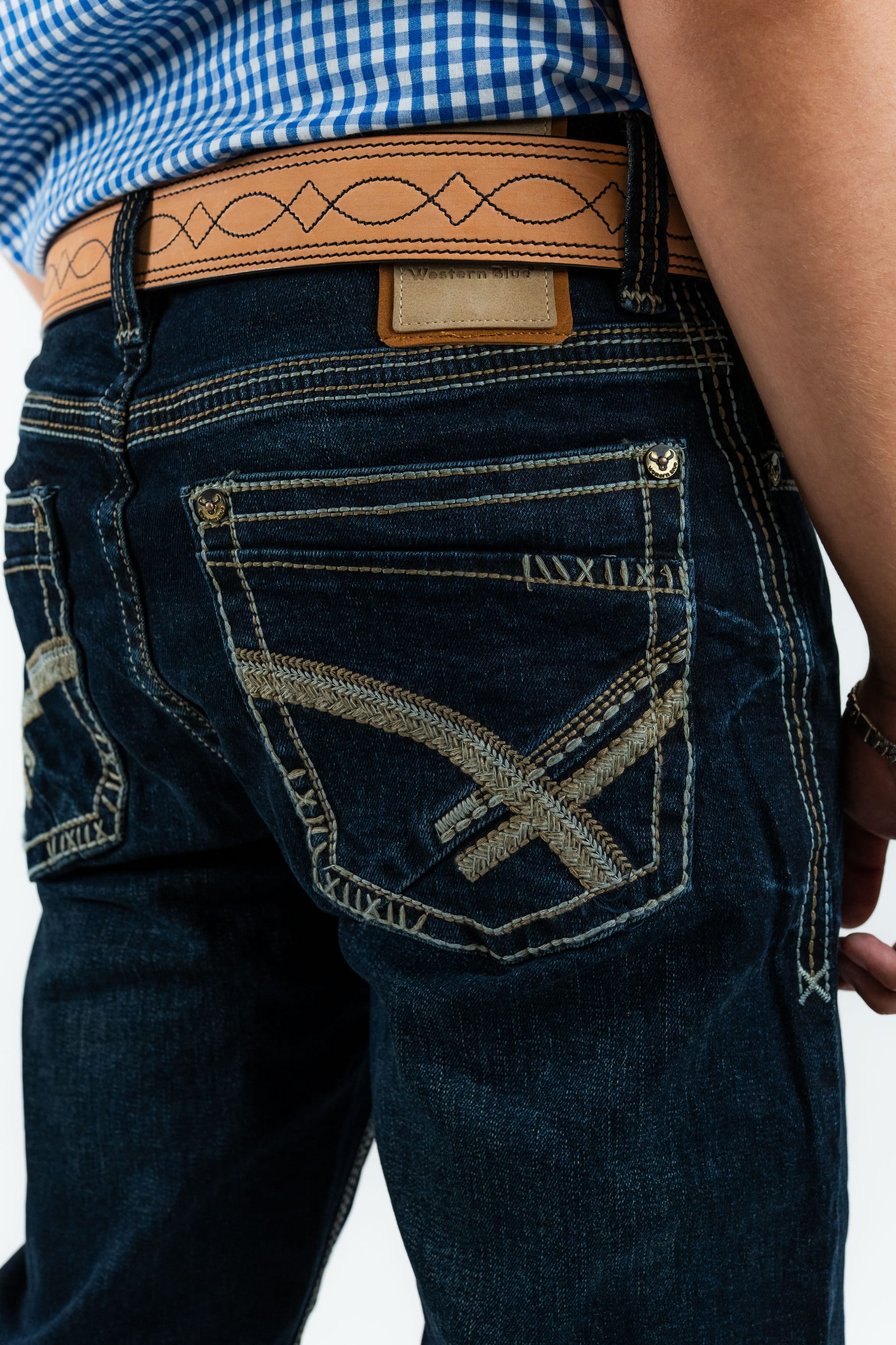 Western Blue Pantalones Western Blue - Men's Classic Modern Boot Cut Jeans (W487)