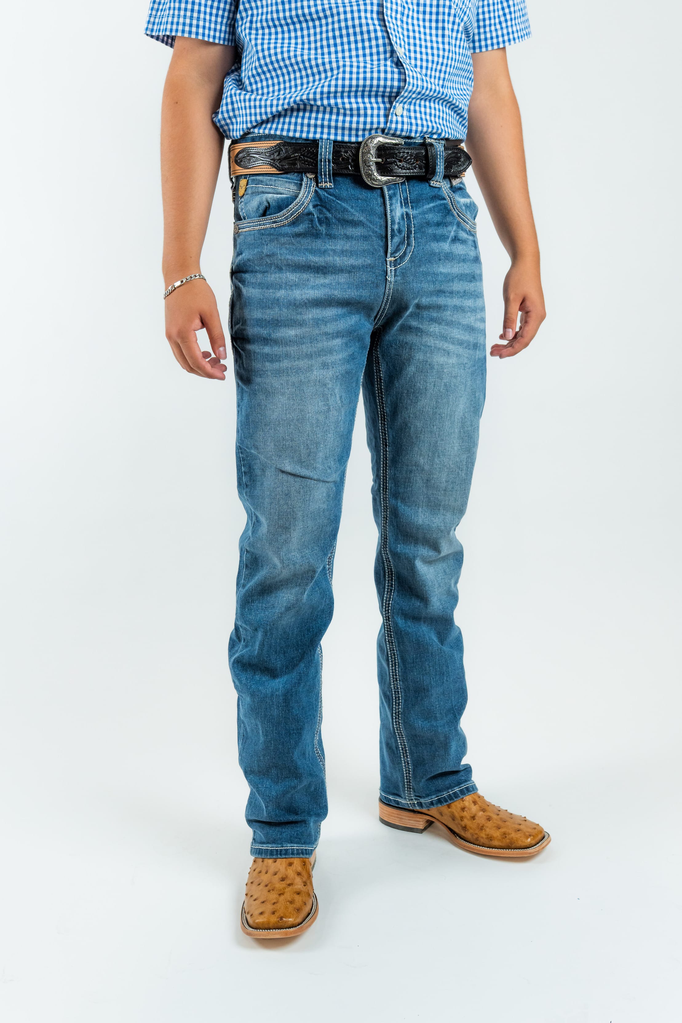 Western Blue Pantalones Western Blue - Men's Classic Modern Boot Cut Jeans (W488)
