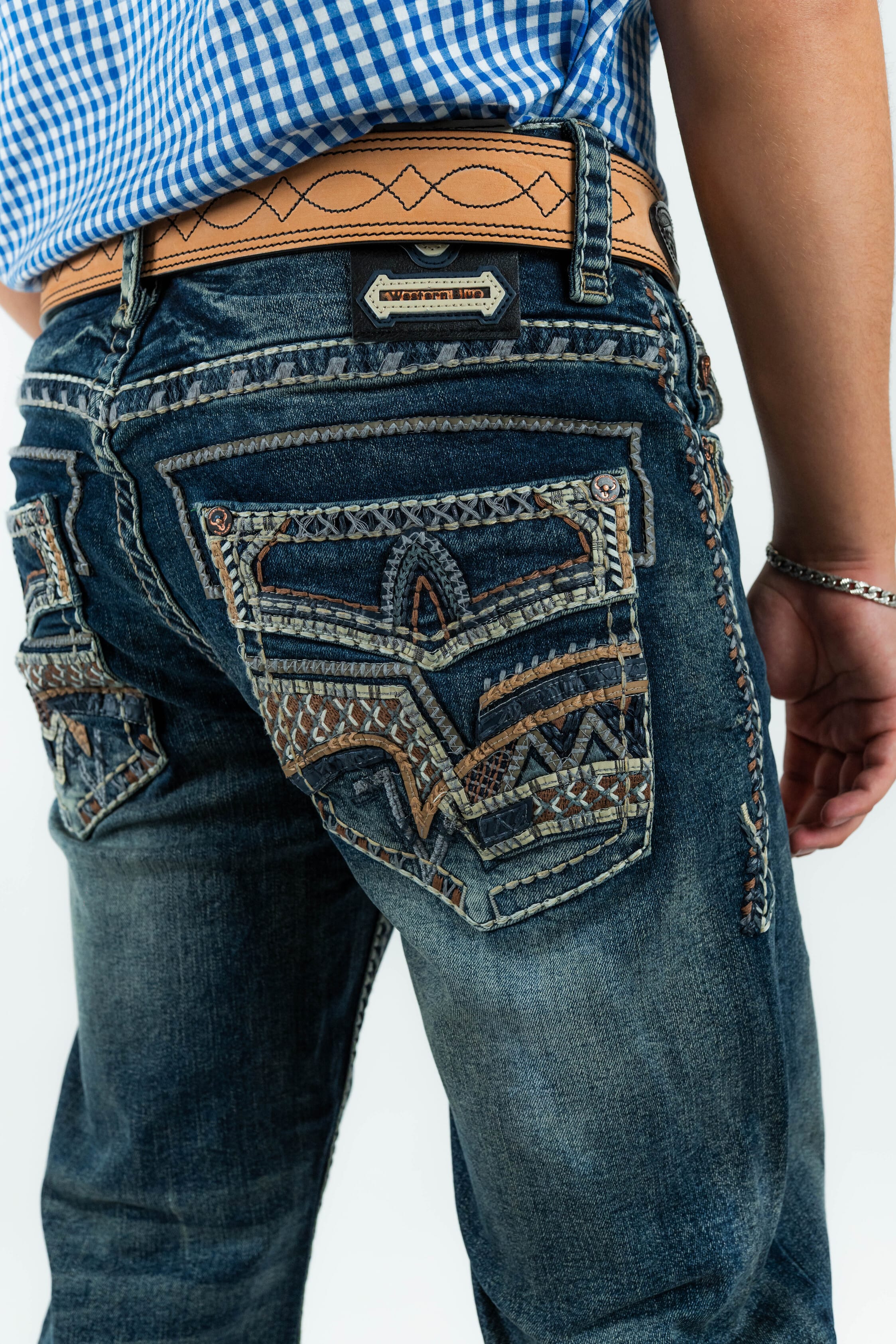 Western Blue Pantalones Western Blue - Men's Straight Leg Denim Jeans (WJ2354)