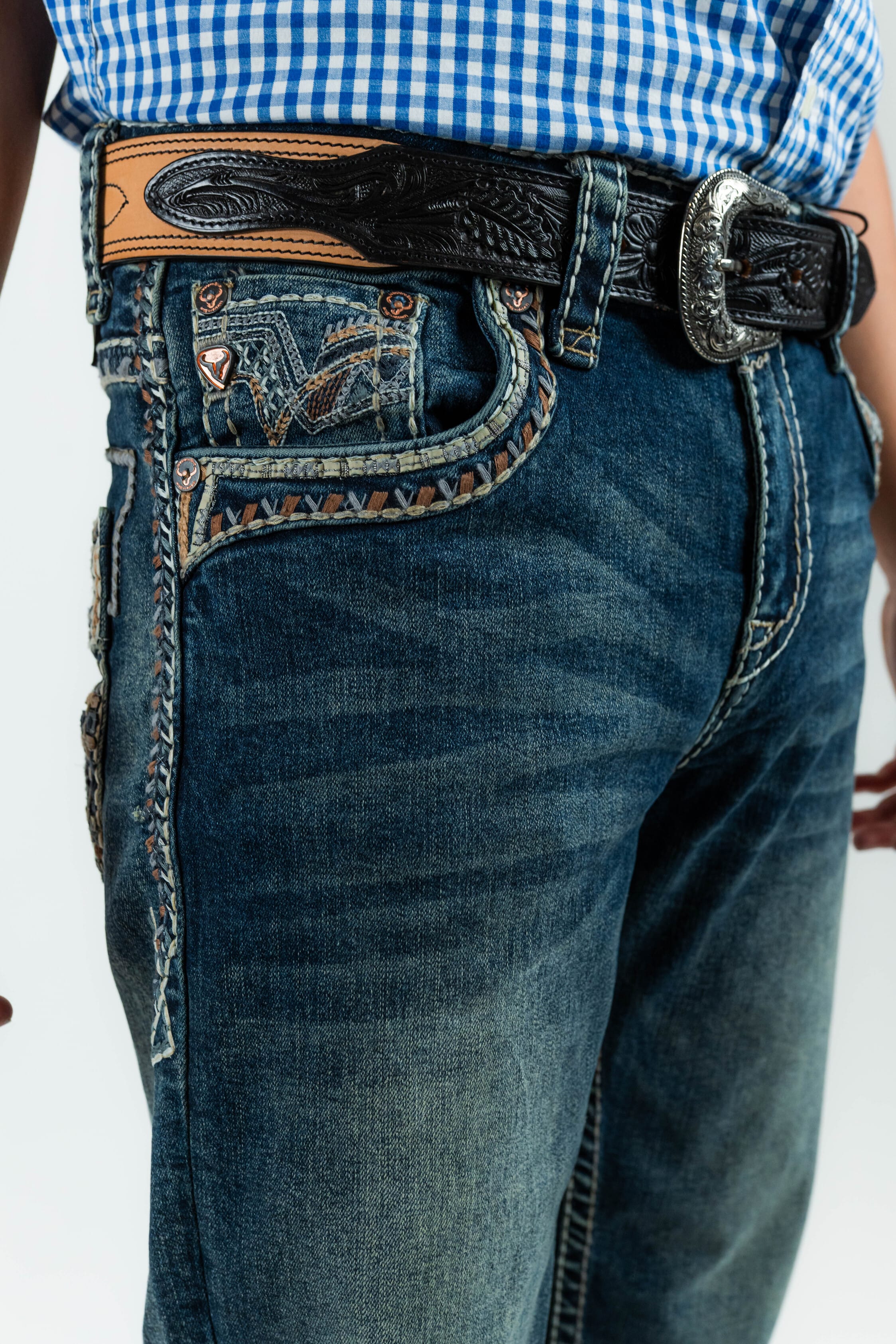 Western Blue Pantalones Western Blue - Men's Straight Leg Denim Jeans (WJ2354)