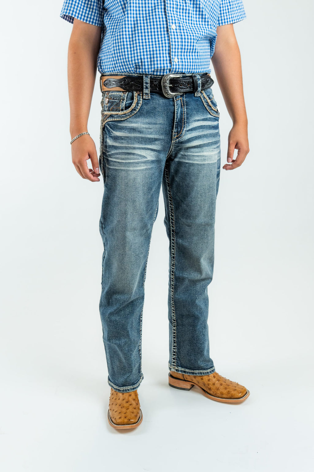 Western Blue Pantalones Western Blue - Men's Straight Leg Denim Jeans (WJ2365)