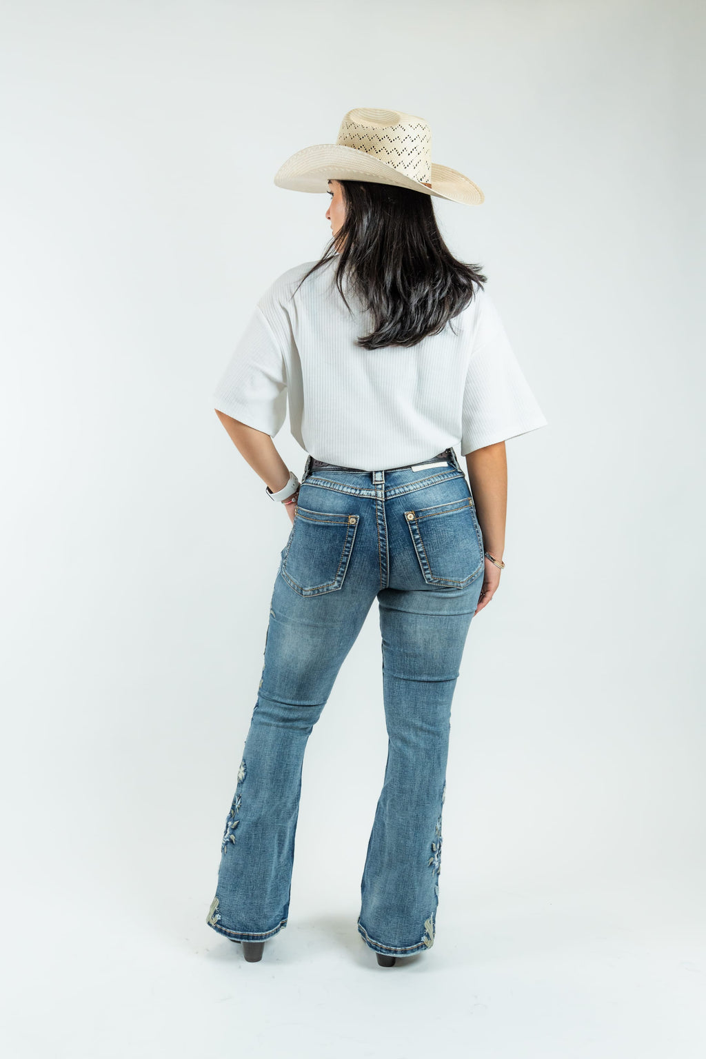 Western Blue Pantalones Women's Boot Cut Denim Jeans (W222-PB)