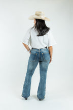 Western Blue Pantalones Women's Boot Cut Denim Jeans (W222-PB)
