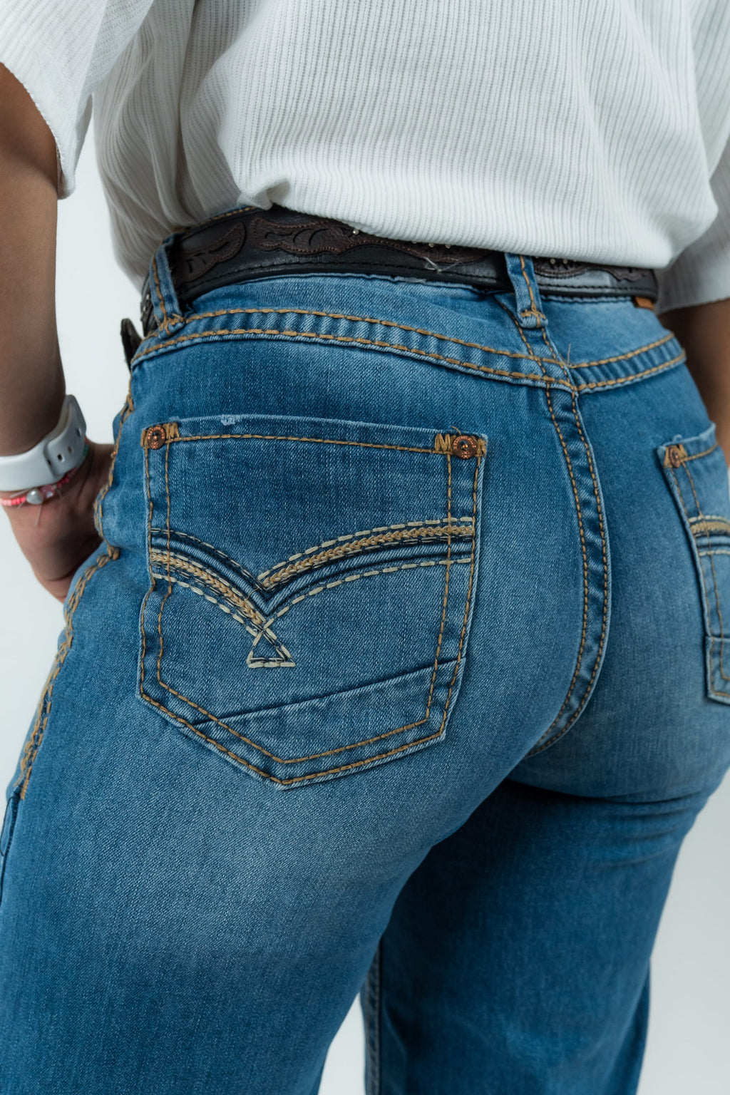 Western Blue Pantalones Women's Boot Cut Denim Jeans (W242-TS33)