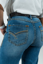 Western Blue Pantalones Women's Boot Cut Denim Jeans (W242-TS33)
