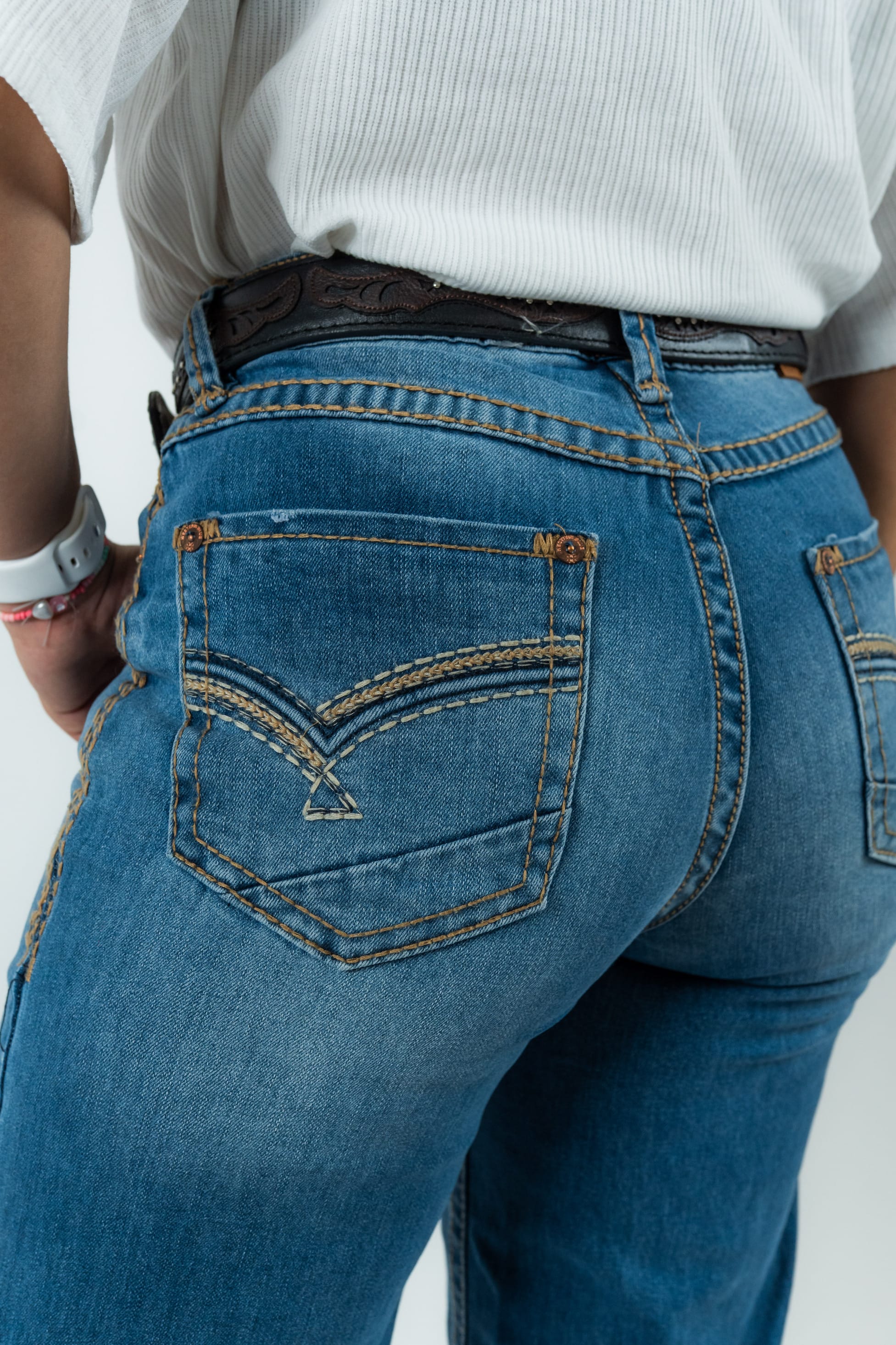 Western Blue Pantalones Women's Boot Cut Denim Jeans (W242-TS33)