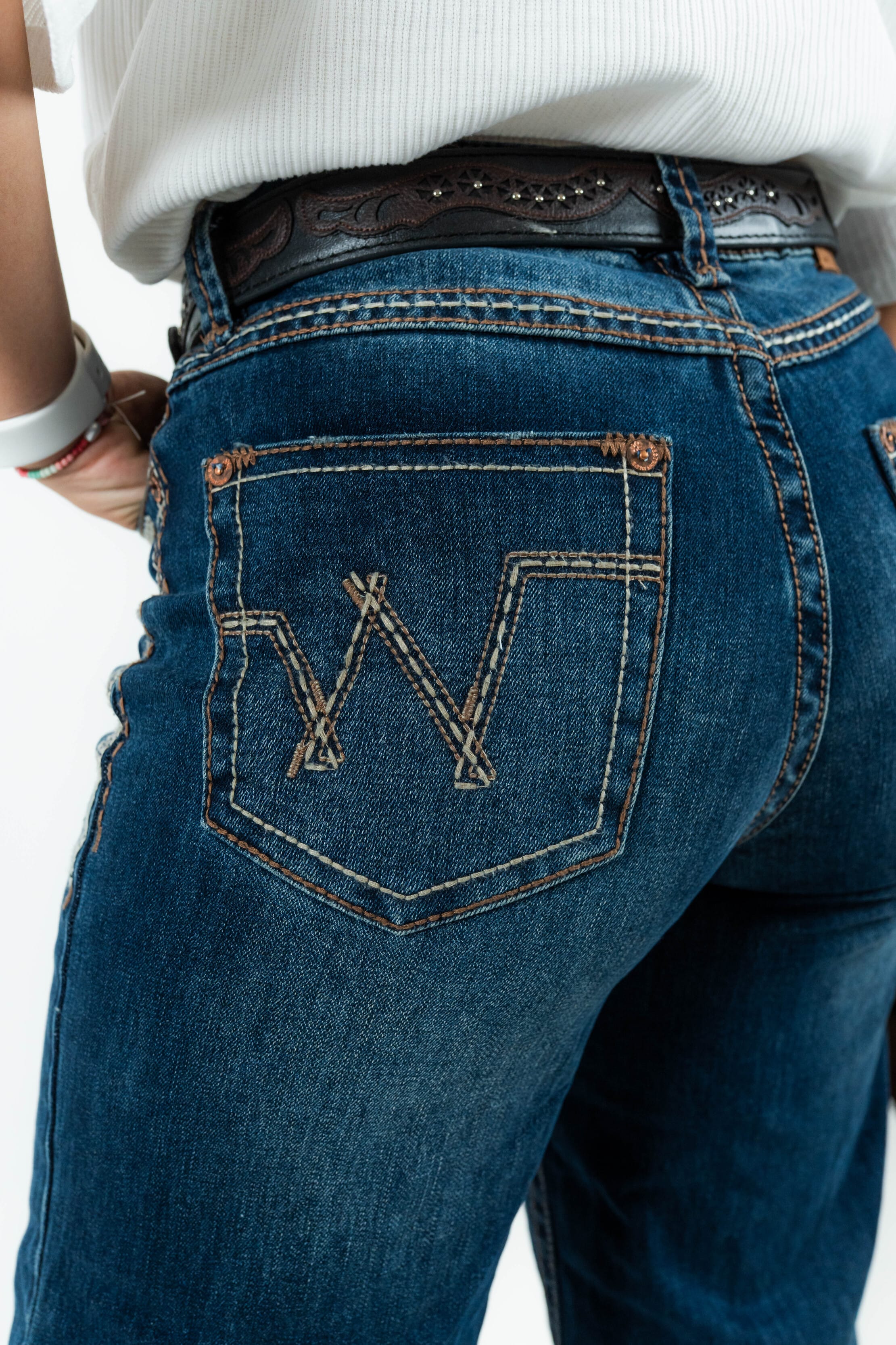 Western Blue Pantalones Women's Boot Cut Denim Jeans (W243-TS30)