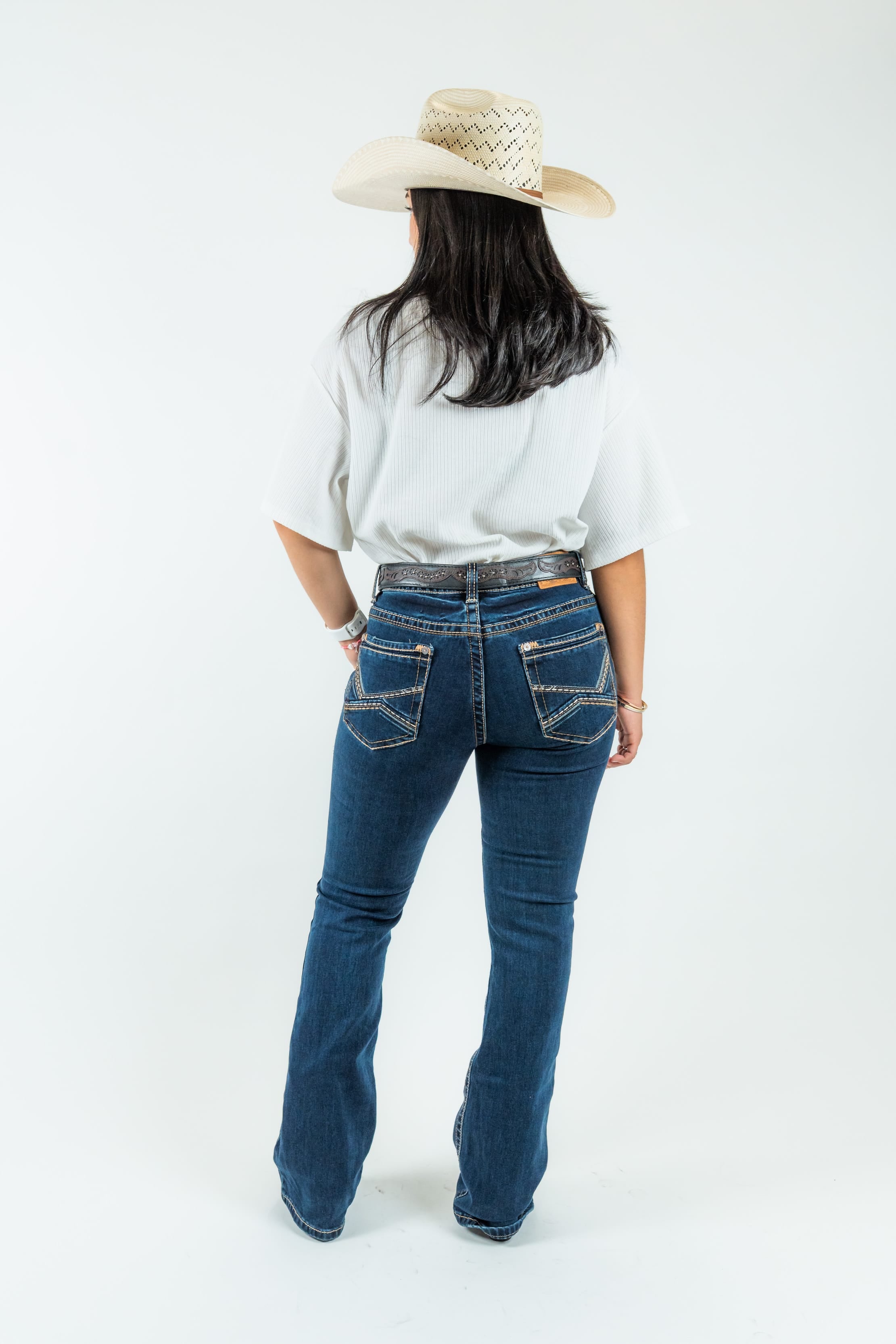 Western Blue Pantalones Women's Boot Cut Denim Jeans (W246-PB33)