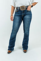 Western Blue Pantalones Women's Boot Cut Denim Jeans (W246-PB33)