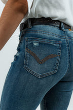 Western Blue Pantalones Women's High-Rise Bootcut Denim Jeans (W2368-PB)