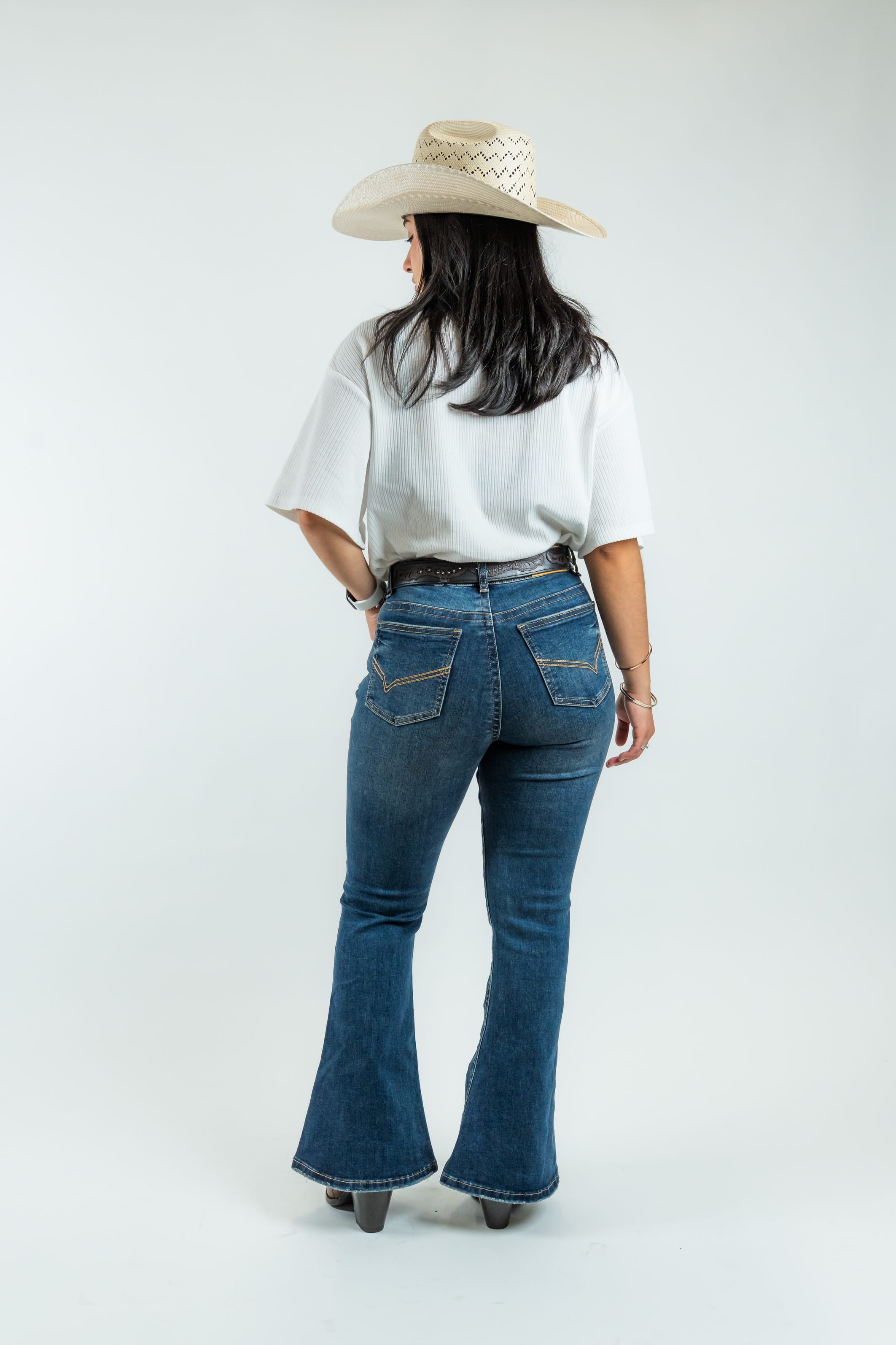 Western Blue Pantalones Women's High-Rise Bootcut Denim Jeans (W2371-PB)