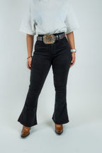 Western Blue Pantalones Women's High-Rise Flare Dark Denim Jeans (W2372-PB)